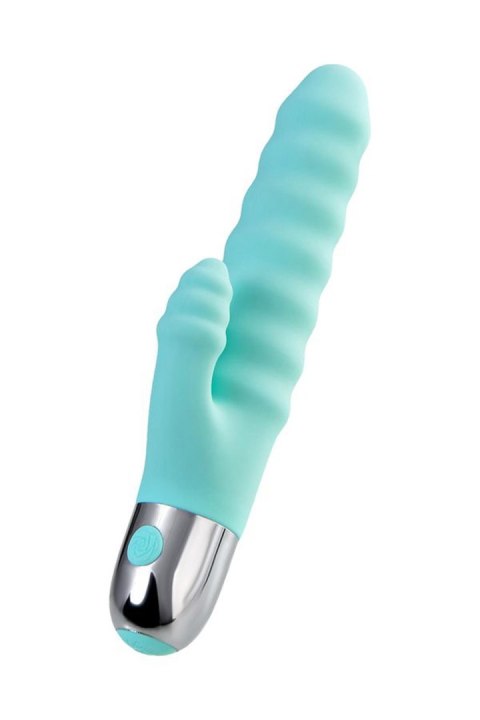 Relief vibrator with clitoral stimulation Flovetta Flax, silicone, mint, 17.5 cm Relief vibrator with clitoral stimulation Flovetta Flax, silicone, mint, 17.5 cm