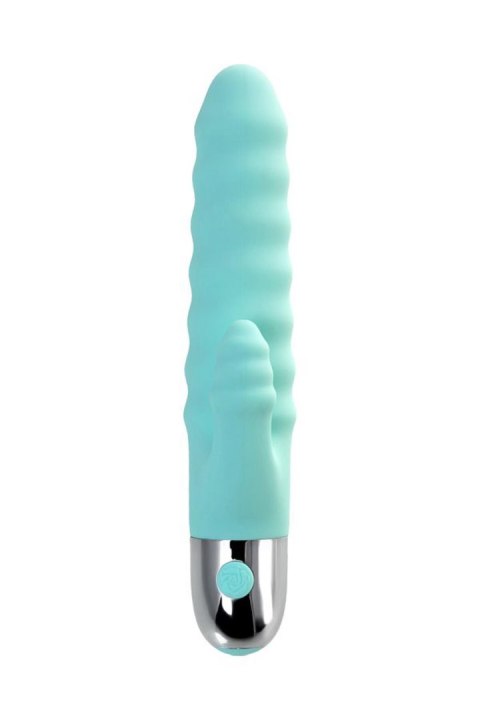 Relief vibrator with clitoral stimulation Flovetta Flax, silicone, mint, 17.5 cm Relief vibrator with clitoral stimulation Flovetta Flax, silicone, mint, 17.5 cm