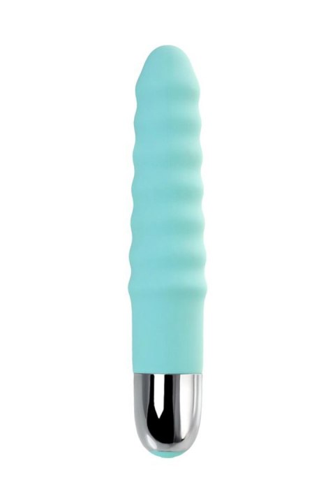 Relief vibrator with clitoral stimulation Flovetta Flax, silicone, mint, 17.5 cm Relief vibrator with clitoral stimulation Flovetta Flax, silicone, mint, 17.5 cm