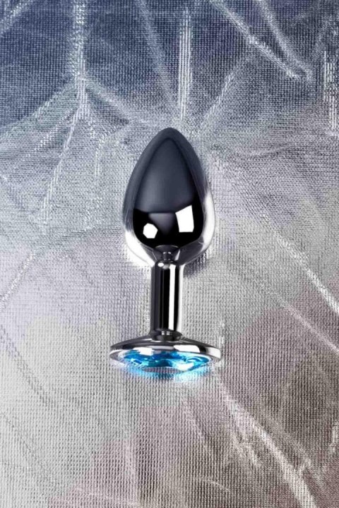 Silver anal plug TOYFA Metal,with a Topaz color gem Silver anal plug TOYFA Metal,with a Topaz color gem