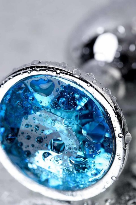 Silver anal plug TOYFA Metal,with a Topaz color gem Silver anal plug TOYFA Metal,with a Topaz color gem