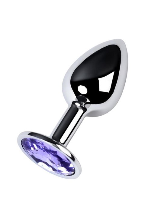 Silver anal plug with gem, blue Silver anal plug with gem, blue