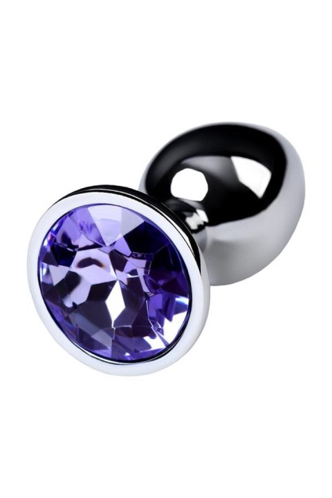 Silver anal plug with gem, blue Silver anal plug with gem, blue