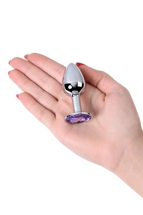 Silver anal plug with gem, blue Silver anal plug with gem, blue