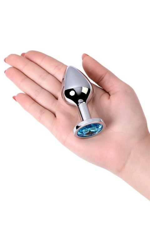 Silver anal plug with gem, turquoise Silver anal plug with gem, turquoise