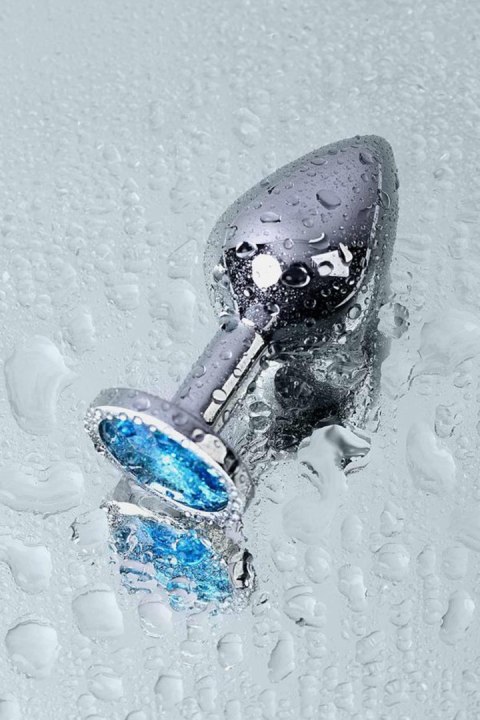 Silver anal plug with gem, turquoise Silver anal plug with gem, turquoise