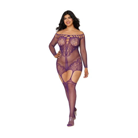 Dreamgirl Plus Size sukienka siateczkowa z paskami do pończoch czarna Dreamgirl Dreamgirl Plus Size sukienka siateczkowa z paskami do pończoch czarna Dreamgirl