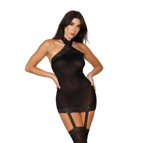 Dreamgirl Sheer sukienka z koronką i pończochami, uniwersalny rozmiar Dreamgirl Dreamgirl Sheer sukienka z koronką i pończochami, uniwersalny rozmiar Dreamgirl