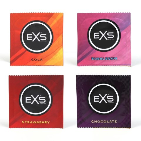 EXS Mix Smakowy Prezerwatywy 12 sztuk - Truskawka, Czekolada, Guma Balonowa, Cola EXS EXS Mix Smakowy Prezerwatywy 12 sztuk - Truskawka, Czekolada, Guma Balonowa, Cola EXS