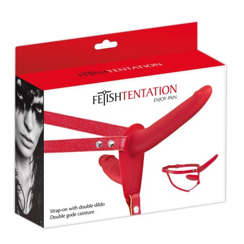 Strap On With Double Dildo Red Strap On With Double Dildo Red