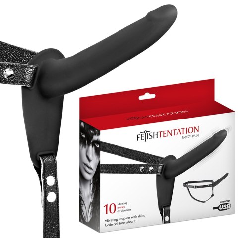 Strap on z wibracjami na pasie. Vibrating strap on black Strap on z wibracjami na pasie. Vibrating strap on black