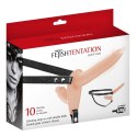 Vibrating Strap-on With Double Dildo Flesh USB Vibrating Strap-on With Double Dildo Flesh USB