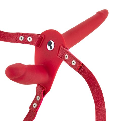 Vibrating Strap-on with Double Dildo Red Vibrating Strap-on with Double Dildo Red