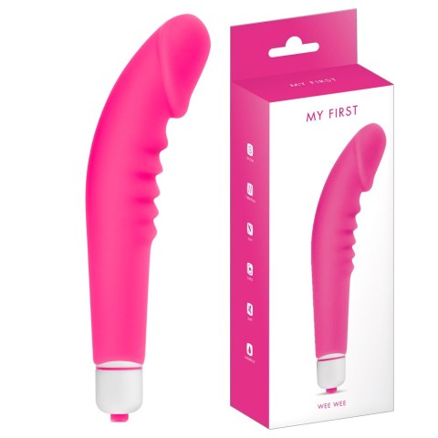 Wibrator silikonowy dla kobiet, karbowany, masażer łechtaczki. WEE PINK