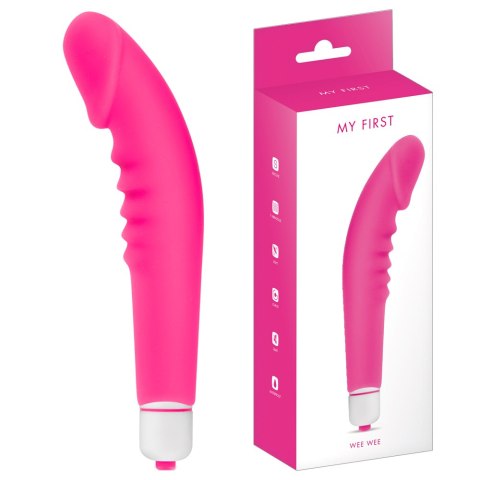 Wibrator silikonowy dla kobiet, karbowany, masażer łechtaczki. WEE PINK Wibrator silikonowy dla kobiet, karbowany, masażer łechtaczki. WEE PINK