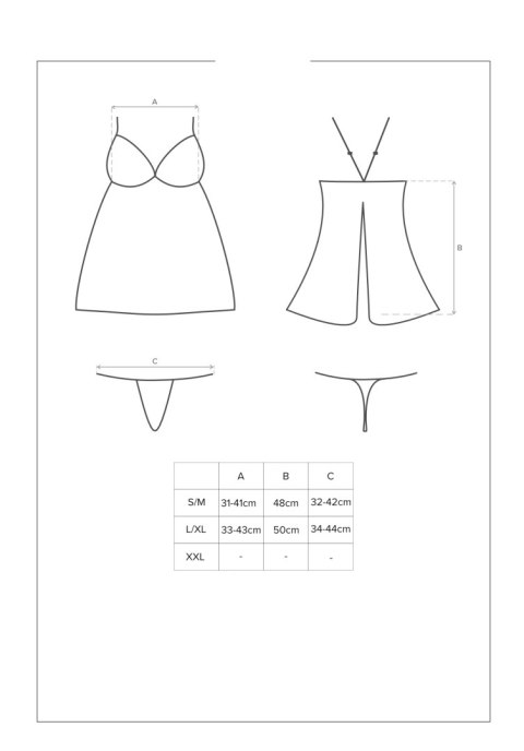 Behindy babydoll i stringi czarna L/XL Behindy babydoll i stringi czarna L/XL
