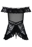 Koszulka nocna podniecająca, zmysłowa i stringi czarna L/XL Flores Koszulka nocna podniecająca, zmysłowa i stringi czarna L/XL Flores