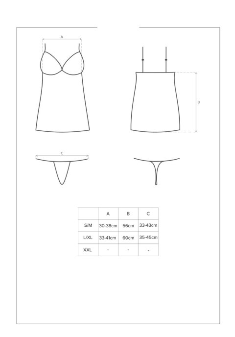 Redella koszulka i stringi czarna L/XL Redella koszulka i stringi czarna L/XL