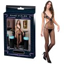Bodystocking siateczkowe z odkrytymi plecami, czarny kolor. Anne Dales