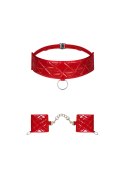 Hunteria kajdanki i choker O/S czerwony Hunteria kajdanki i choker O/S czerwony