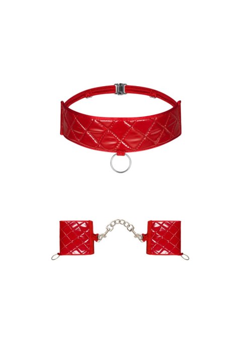 Hunteria kajdanki i choker O/S czerwony Hunteria kajdanki i choker O/S czerwony