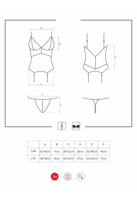 810-COR-1 gorset i stringi czarny S/M 810-COR-1 gorset i stringi czarny S/M
