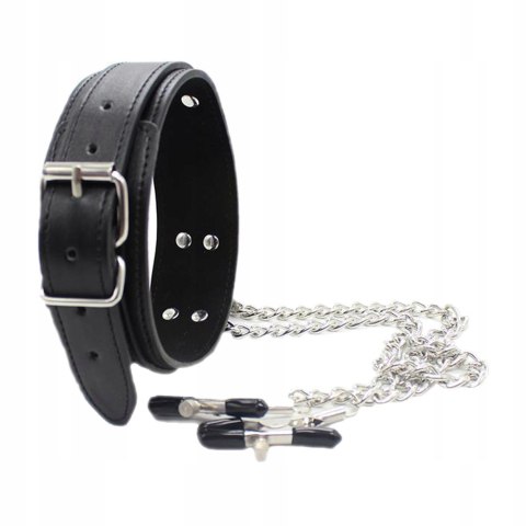 Obroża Collar With Nipple Clamps Obroża Collar With Nipple Clamps
