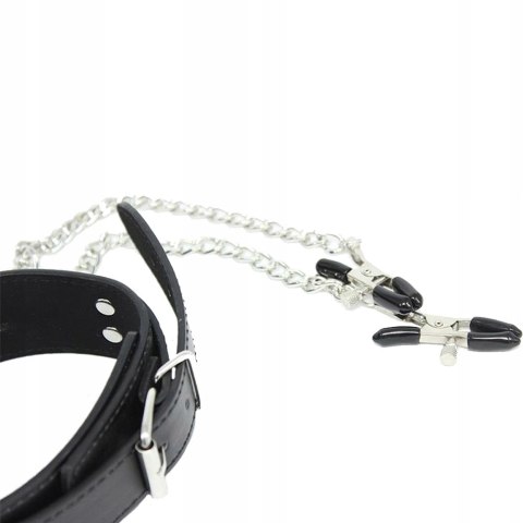 Obroża Collar With Nipple Clamps Obroża Collar With Nipple Clamps