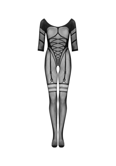 Czarne, geometryczne bodystocking G329 XL/XXL. Kuszący i przykuwający uwagę dekolt. Czarne, geometryczne bodystocking G329 XL/XXL. Kuszący i przykuwający uwagę dekolt.