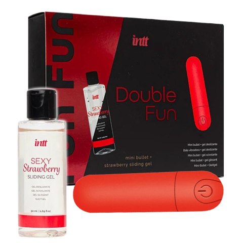 Erotyczny zestaw, silikonowy mini bullet z żelem nawilżającym, Double Fun. Erotyczny zestaw, silikonowy mini bullet z żelem nawilżającym, Double Fun.