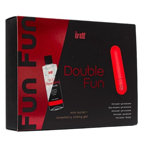 Erotyczny zestaw, silikonowy mini bullet z żelem nawilżającym, Double Fun. Erotyczny zestaw, silikonowy mini bullet z żelem nawilżającym, Double Fun.