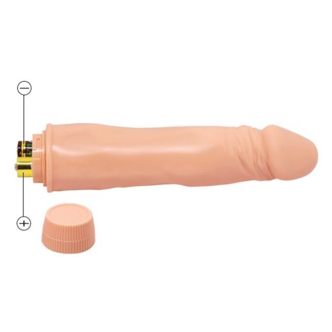 Dildo, penis z wibracjami dla kobiet 21 cm. Zasilany bateriami. Cielisty Dildo, penis z wibracjami dla kobiet 21 cm. Zasilany bateriami. Cielisty