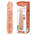 Dildo, penis z wibracjami dla kobiet 21 cm. Zasilany bateriami. Cielisty