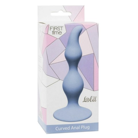 Korek analny o zakrzywionym kształcie. Curved Anal Plug Blue