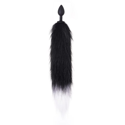 Korek analny z czarno- białą kitką Furry Anal Plug. Zmysłowy design.