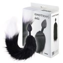 Korek analny z czarno- białą kitką Furry Anal Plug. Zmysłowy design.