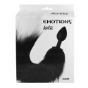 Korek analny z czarno- białą kitką Furry Anal Plug. Zmysłowy design.
