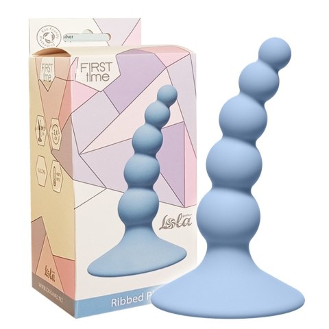 Korek analny z przyssawką, kulkowy, silikonowy. Ribbed Plug Blue. Korek analny z przyssawką, kulkowy, silikonowy. Ribbed Plug Blue.