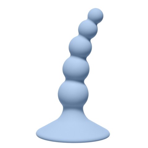 Korek analny z przyssawką, kulkowy, silikonowy. Ribbed Plug Blue. Korek analny z przyssawką, kulkowy, silikonowy. Ribbed Plug Blue.