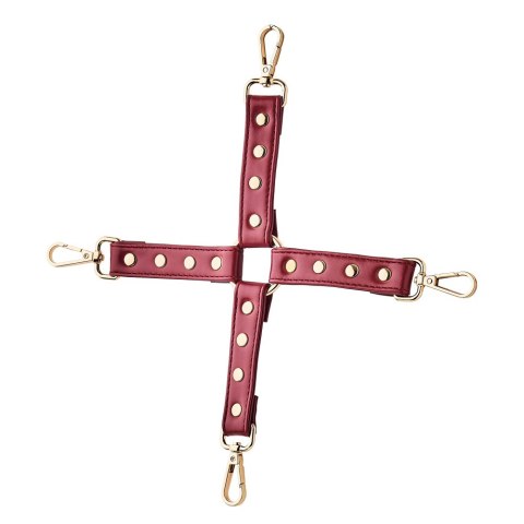 Uprząż do krzyżowego wiązania Hogtie Red, czerwona ekoskóra Uprząż do krzyżowego wiązania Hogtie Red, czerwona ekoskóra