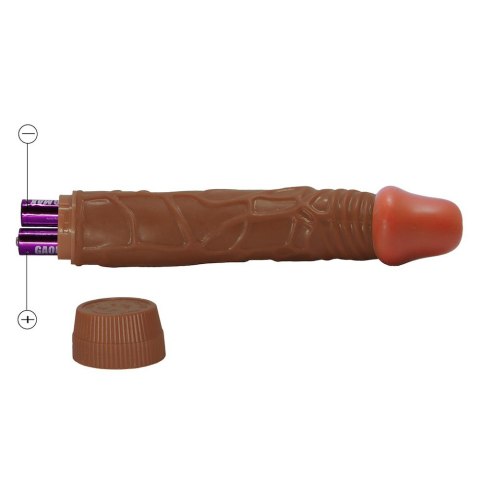 Realistyczny wibrator dildo z grubymi żyłami i główką penisa. Podnieca Realistyczny wibrator dildo z grubymi żyłami i główką penisa. Podnieca