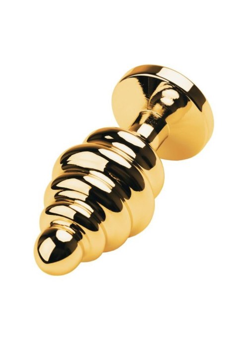Golden anal plug with black gem Golden anal plug with black gem