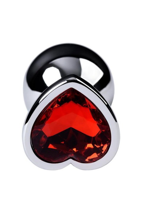 Silver anal plug with pink gem heart-shaped Silver anal plug with pink gem heart-shaped