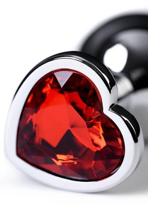 Silver anal plug with pink gem heart-shaped Silver anal plug with pink gem heart-shaped