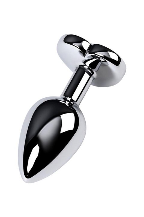 Silver anal plug with purple gem heart-shaped Silver anal plug with purple gem heart-shaped