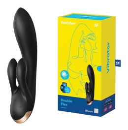 Wibrator Double Flex Black – sterowany aplikacją Satisfyer Connect