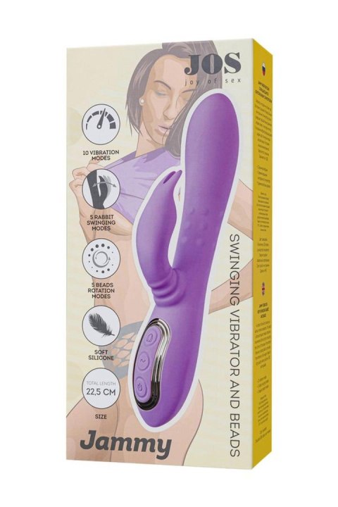 Vibrating roller with rotating clitoral stimulator JOS Jammy, silicone, purple, 22.5 cm Vibrating roller with rotating clitoral stimulator JOS Jammy, silicone, purple, 22.5 cm