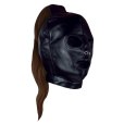 Mask with Brown Ponytail - Black Mask with Brown Ponytail - Black
