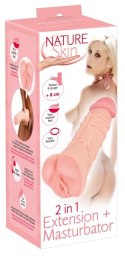 Nature Skin 2in1 Extension + Masturbator – realistyczny rękaw 2w1