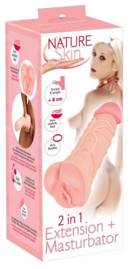 Nature Skin 2in1 Extension + Masturbator – realistyczny rękaw 2w1